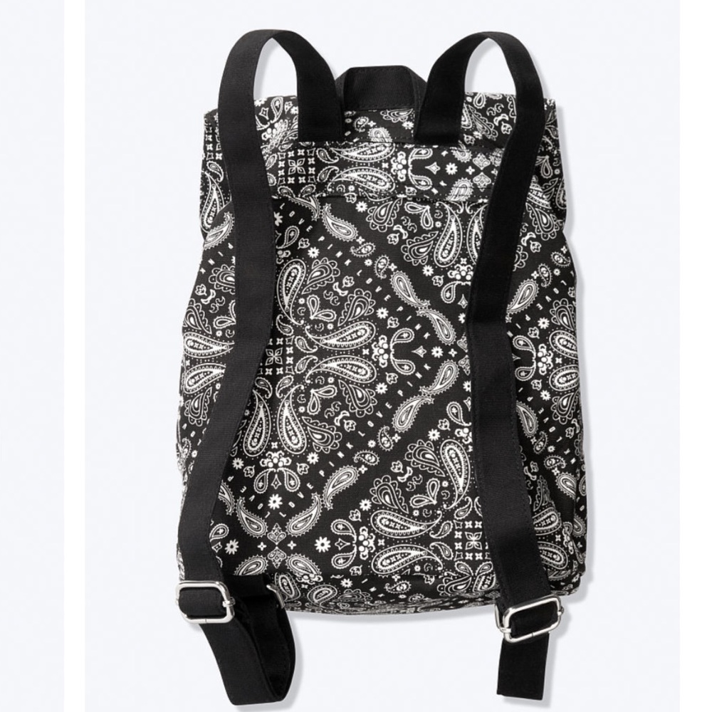 NWT VS PINK Black Paisley Mini Backpack - Picture 4 of 6